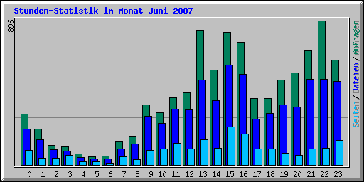 Stunden-Statistik im Monat Juni 2007