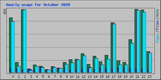 Hourly usage for October 2020