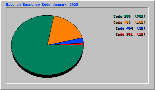 Hits by Response Code January 2025